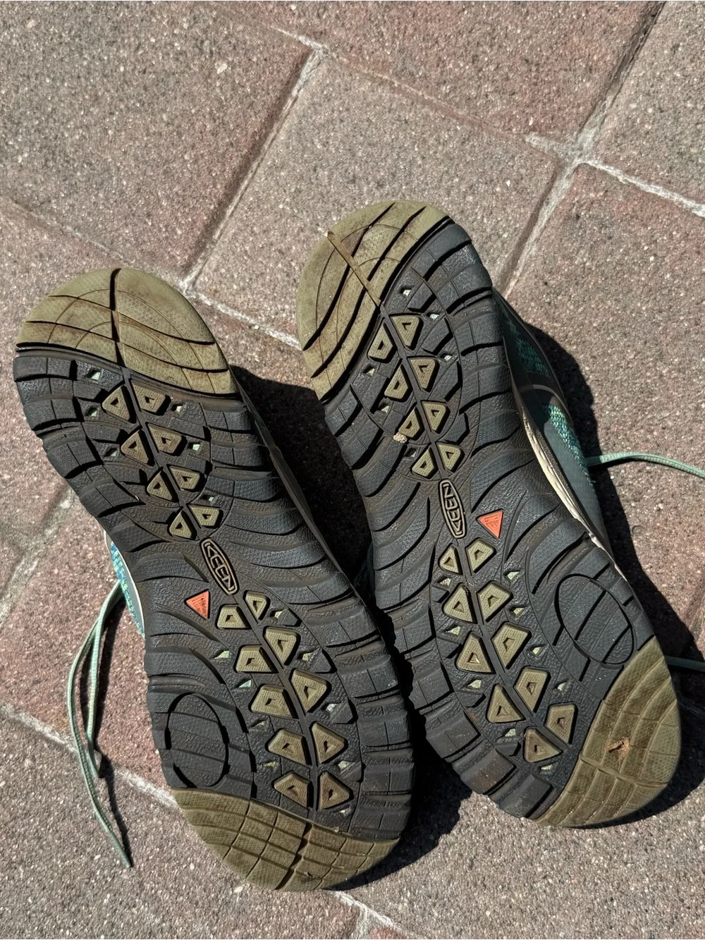 Keen Teal Knit Trail Sneakers with Gray Trim